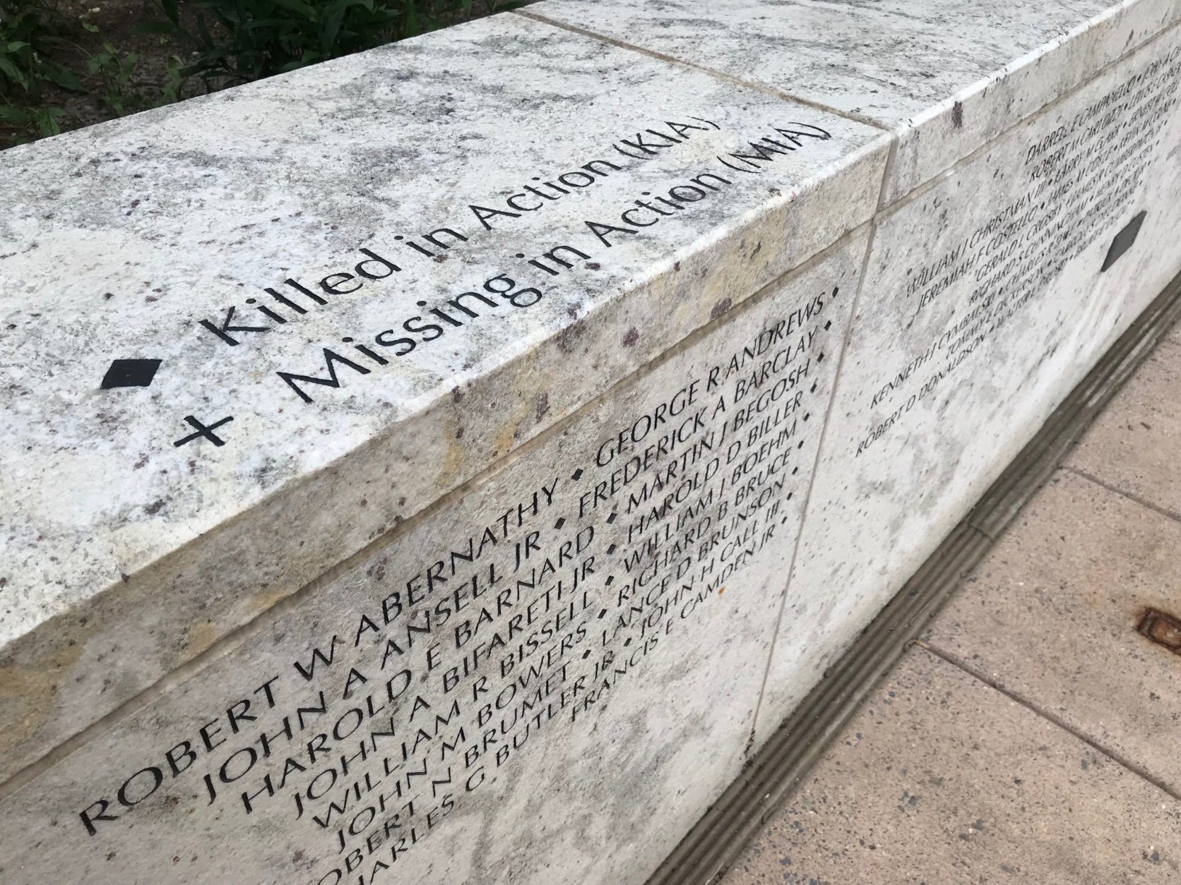  One of the names engraved in the memorial is that of Tommy Moffitt, who was killed in action in Vietnam, at the age of 18. (WTOP/Michelle Basch)