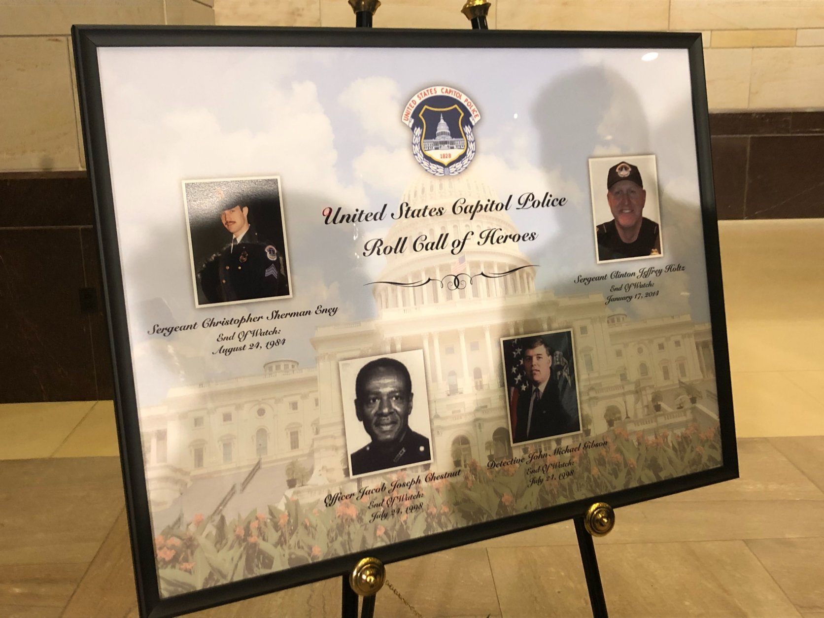 The families of four late U.S. Capitol Police officers were welcomed at the agency's annual memorial service Monday. (WTOP/Melissa Howell)
