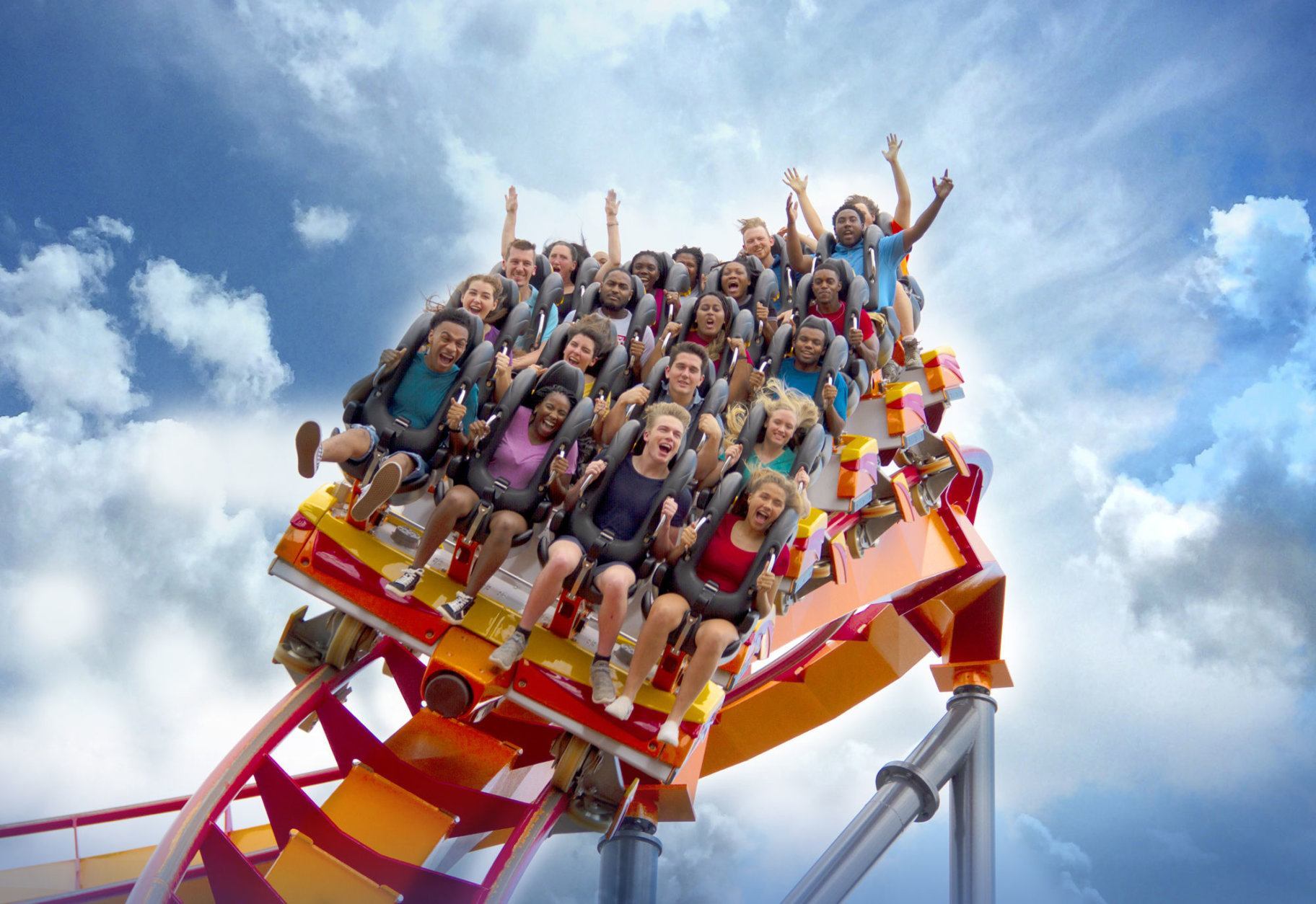 The floorless ride gets up to 56 mph over more than a half-mile of track. (Courtesy Six Flags America)