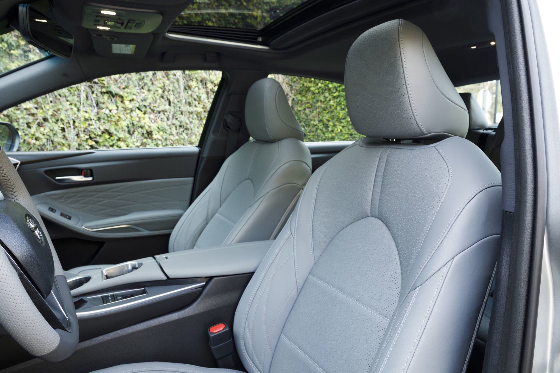 The Avalon Limited comes nicely equipped with leather, heated and ventilated seats that seem to be Lexus quality with a look and feel that’s a step up for the Avalon. (WTOP/Mike Parris) 