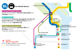 The closure of the Franconia-Springfield, Van Dorn Street, Huntington, Eisenhower Avenue, King Street and Braddock Road stations is meant to provide time to repair platforms and make other upgrades at the stations. (Courtesy Metro)