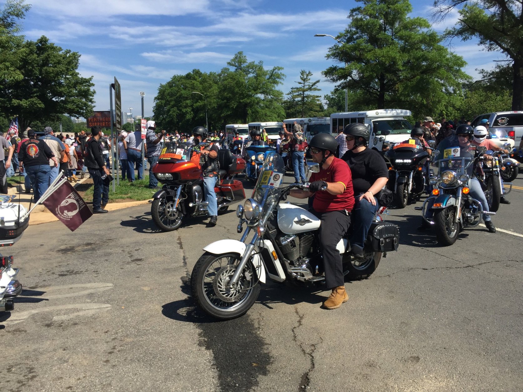 Bikers arrive at the Pentagon during the 2019 Rolling Thunder on May 26, 2019.  (WFED/Tom Temin)