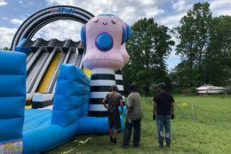 Those who decide to buy a ticket and explore the complex of bouncy experiences will have a lot to choose from, including these slides. (WTOP/Kristi King)