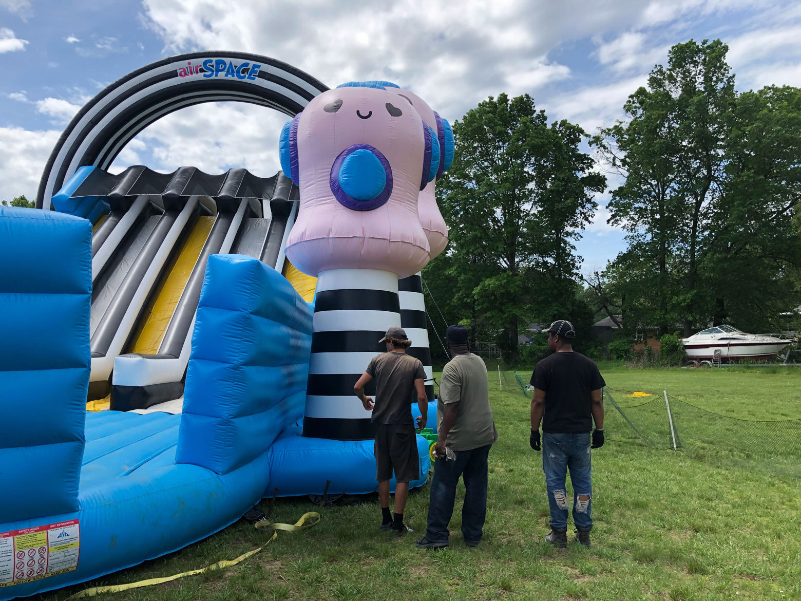 Those who decide to buy a ticket and explore the complex of bouncy experiences will have a lot to choose from, including these slides. (WTOP/Kristi King)