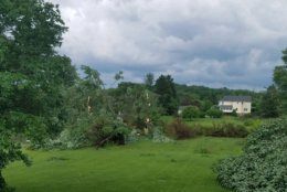 Storms in Howard County, Maryland, cause damage on Thursday, May 30, 2019. (Courtesy JBR  via Twitter)