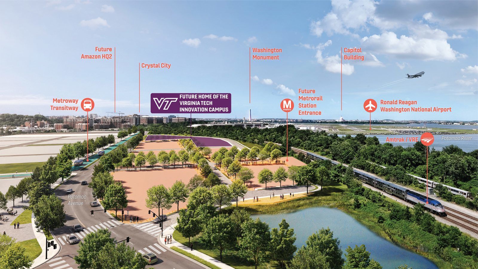 The location of the new Virginia Tech campus in Alexandria. (Courtesy Virginia Tech)