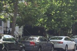 FBI agents executed a federal warrant at Jack Evans' home Friday. (WTOP/John Domen)
