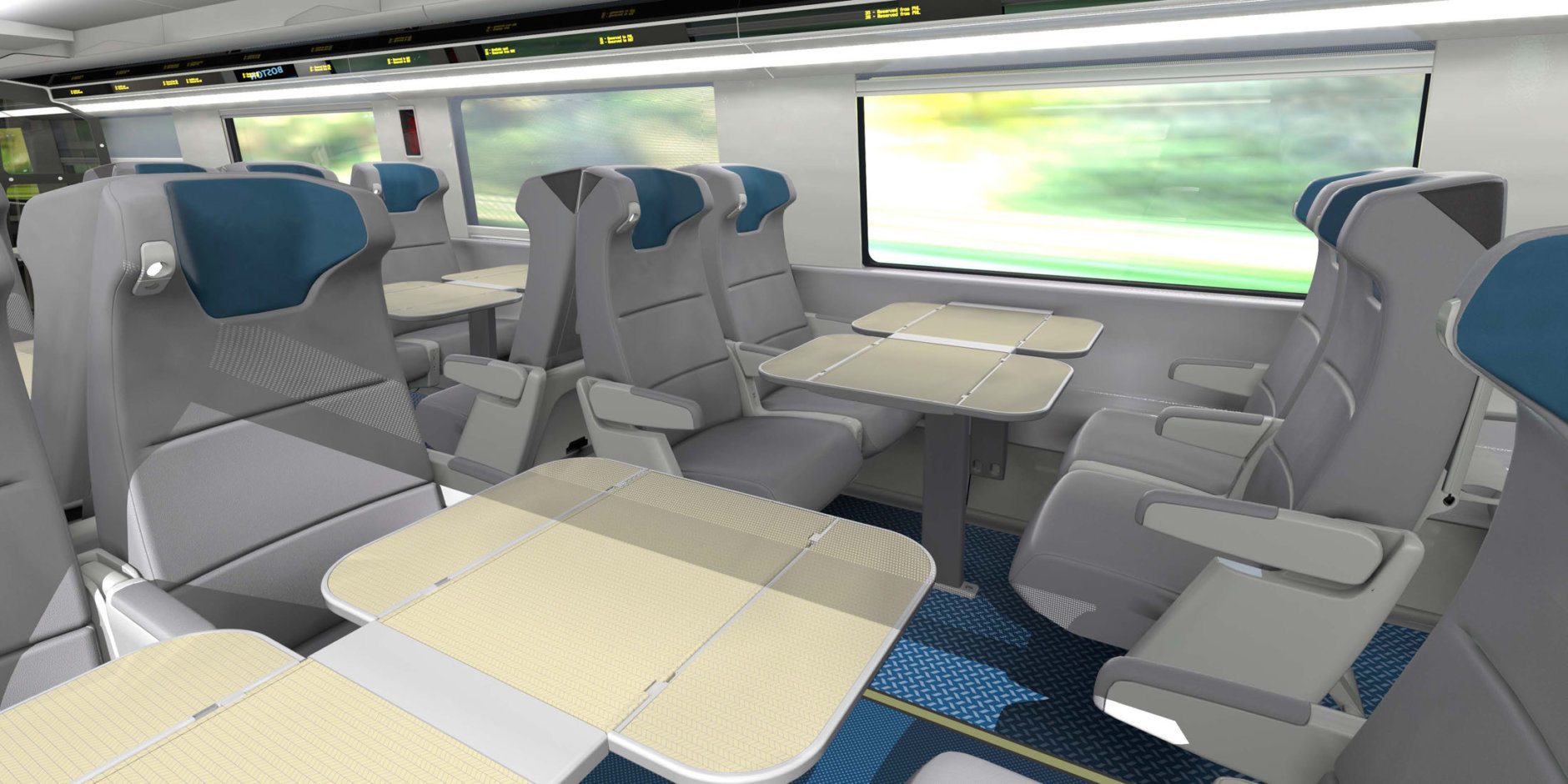 The seats will be leather, with in-seat lighting. (Alstom SA 2018)