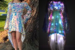 Christina works with other materials, of course. This dress was made with sequin fabric, which added shine and sparkle. "The dress had fairy lights sewn into the dress with a remote control that could easily light up for that 'wow!'" Mellott said. (Courtesy Nicole Mellott)