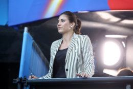 LE HAVRE, FRANCE - JUNE 20: Hope Solo, former USA player looks on during the 2019 FIFA Women's World Cup France group F match between Sweden and USA at Stade Oceane on June 20, 2019 in Le Havre, France. (Photo by Alex Grimm/Getty Images)