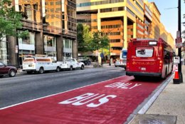 red bus only lanes in DC