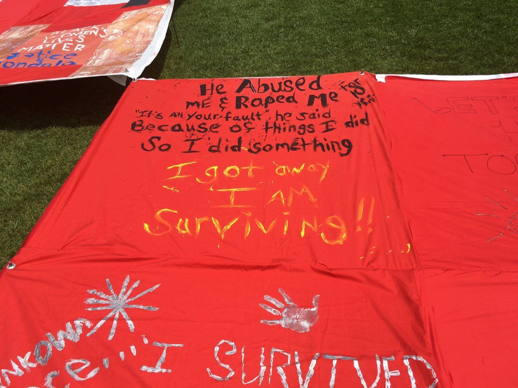 Large Quilts On National Mall Tell Stories Of Sexual Assault And 