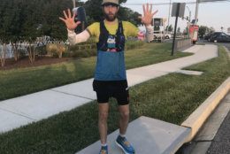 Michael Wardian has sat in traffic on the Capital Beltway and thought “Wow; I wish I could just park my car here and take off and run home." This weekend, he ran the entire loop of the iconic highway. (Courtesy Michael Wardian)