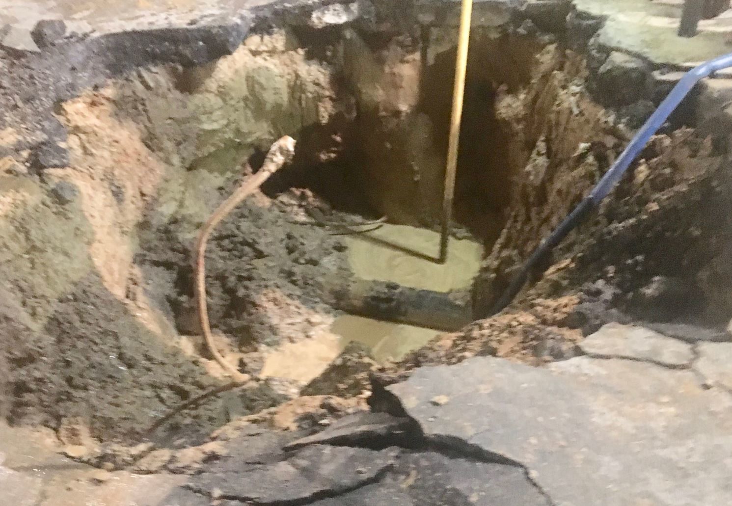 WSSC says repairs are underway after a water main break in Montgomery County, Maryland, on June 6, 2019. (Courtesy WSSC)