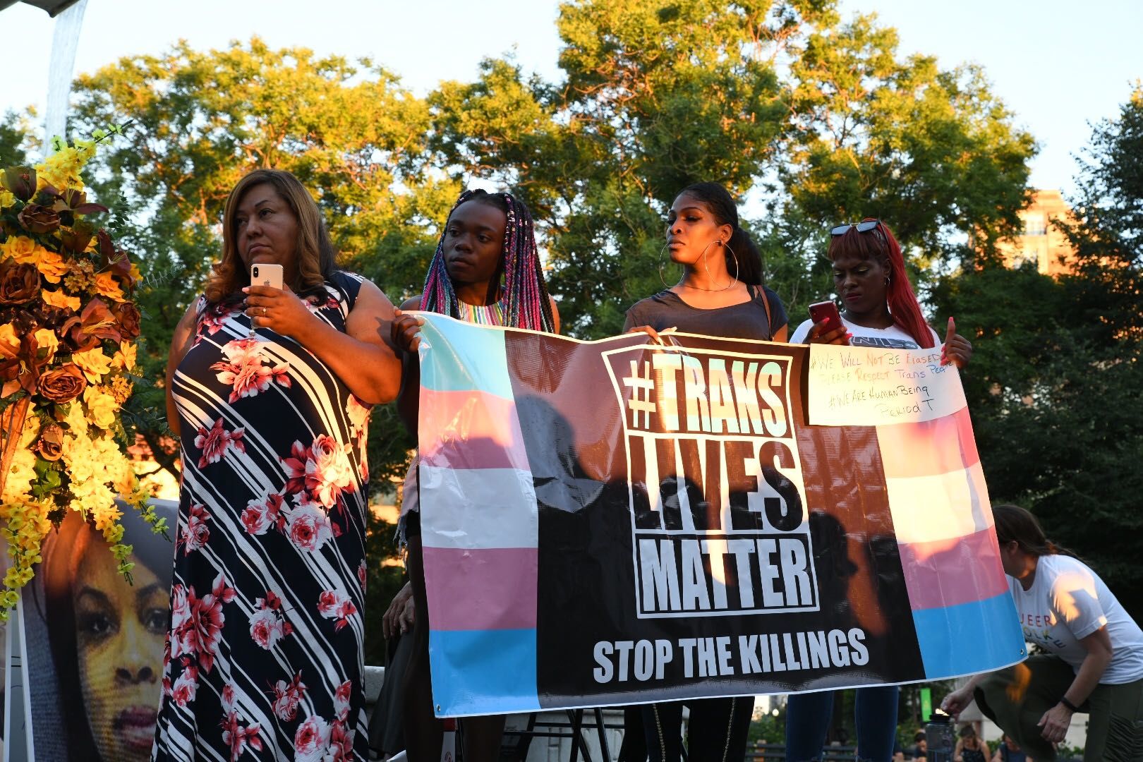 In the wake of recent violence against the LGBTQ community, people gathered at Dupont Circle or a vigil mourning the victims and calling for action. (WTOP/Alejandro Alvarez)