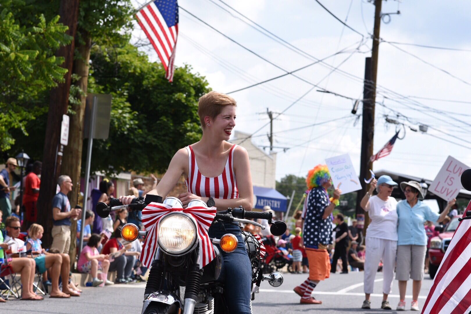 The Litas of Washington DC were represented in the Takoma Park parade. The group promotes motorcycle riding for women. (WTOP/Kate Ryan)