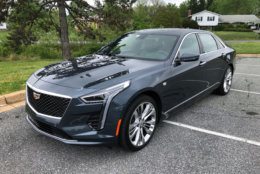 The Cadillac CT6 is cheaper and more fun to drive than the Audi or the Lexus, if not as nice inside. (WTOP/John Aaron)