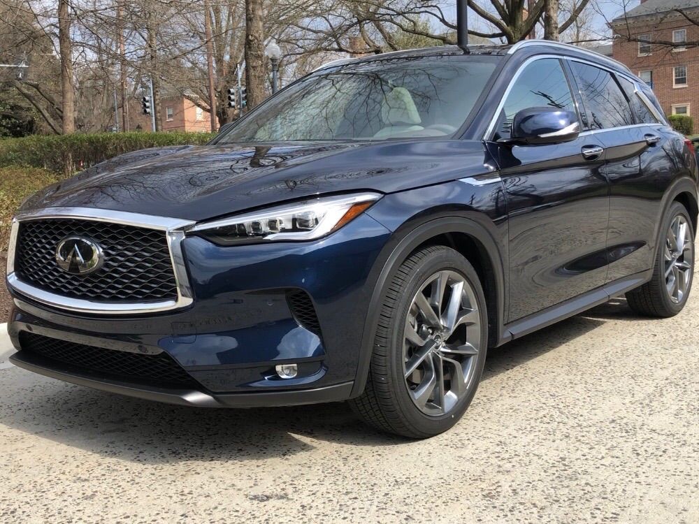 The front view of the Infiniti QX50.