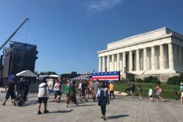 The scene in front of the Lincoln Memorial on Wednesday, July 3, 2019. (WTOP/Melissa Howell)