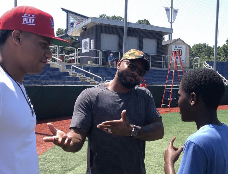 Juan Soto, Howie Kendrick and an academy participant