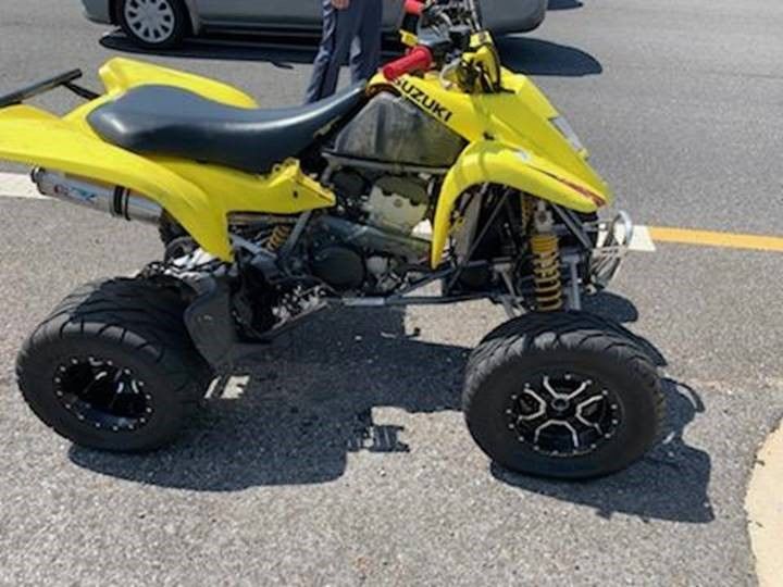 The ATV that collided with the rear end of a Prince George's County police cruiser. 