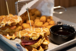 Dave and Buster's Chicken and Waffle Sliders