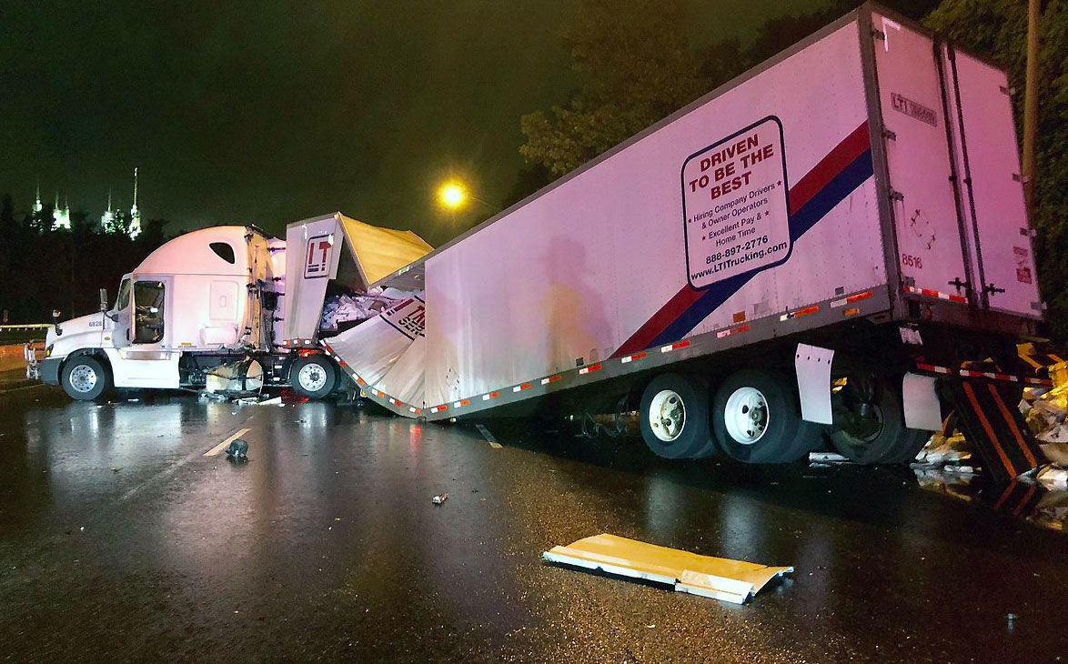 truck crashed on beltway