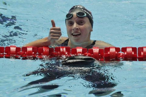 Ledecky wins 800 free, finishes 4-for-4 in Texas meet