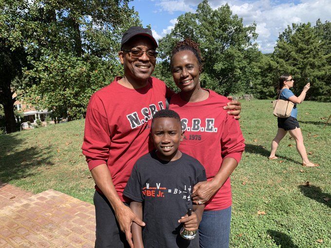 David and Kimberly Curtis brought their 8-year-old son, Solomon, to the ceremony at Frederick Douglas' home in the Anacostia neighborhood to teach him the importance of the year 1619 in American history.