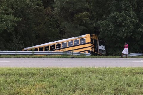 Tractor-trailer collides with school bus in Va.’s Caroline Co.