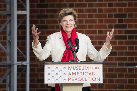 Cokie Roberts speaks during the opening ceremony for Museum of the American Revolution in Philadelphia, Wednesday, April 19, 2017. (AP Photo/Matt Rourke)