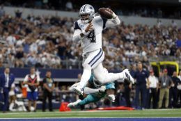 <p><b><i>Dolphins 6</i></b><br />
<b><i>Cowboys 31</i></b></p>
<p>Calm down, Dallas fans. The Cowboys beat the two worst teams in their division and needed almost three full quarters to dispatch of <a href="https://twitter.com/ESPNStatsInfo/status/1175883607669379073?s=20" target="_blank" rel="noopener" data-saferedirecturl="https://www.google.com/url?q=https://twitter.com/ESPNStatsInfo/status/1175883607669379073?s%3D20&amp;source=gmail&amp;ust=1569294743341000&amp;usg=AFQjCNF4tqQIHfOXZVRv1dBn01p_BpErmg">a historically bad team</a> that&#8217;s obviously tanking. Win in New Orleans and beat an improved Packers team in successive weeks and <i>then</i> you can talk.</p>
