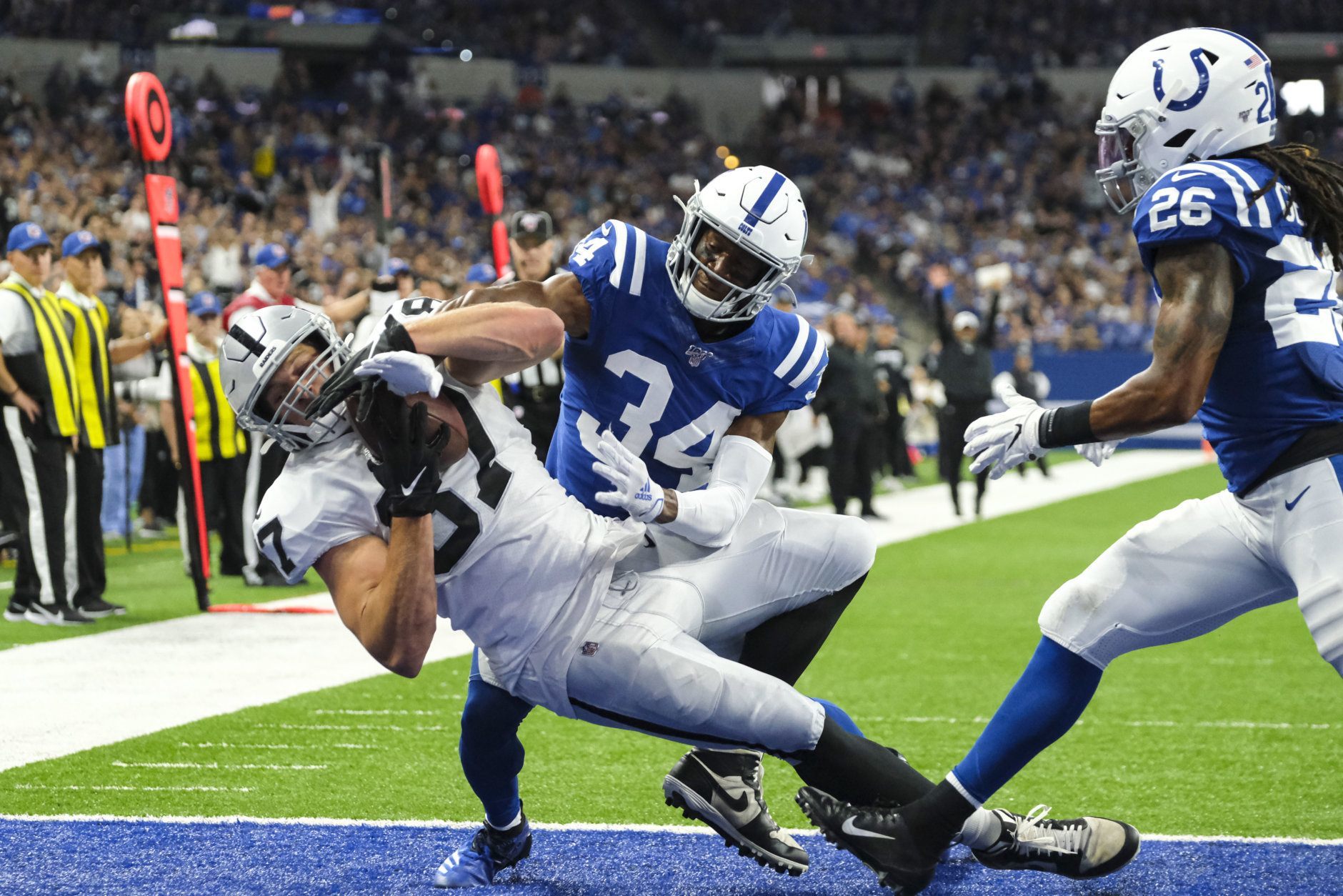 <p><em><strong>Raiders 31</strong></em><br />
<em><strong>Colts 24</strong></em></p>
<p>I know it&#8217;s still early in the year … but I think this will go down as Indy&#8217;s worst loss of the season and Oakland&#8217;s best win.</p>
