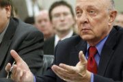 Former CIA Director R. James Woolsey testifies before a state legislative committee on the legalization of growing hemp at the Capitol Annex in Frankfort, Ky., Monday, Feb. 11, 2013. (AP Photo/James Crisp)
