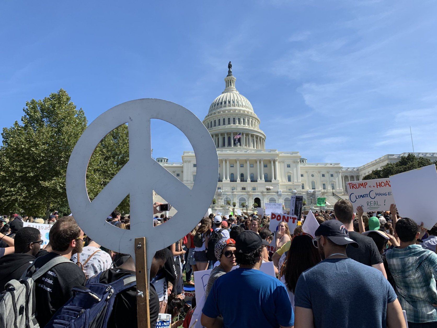 Marchers converge on the Capitol as part of the Climate Strike Sept. 20, 2019.