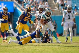 <div><b><i>Rams 30</i></b></div>
<div><b><i>Panthers 27</i></b></div>
<div></div>
<div>If Cam Newton passed the ball as well as <a href="https://www.espn.com/nfl/story/_/id/27529409/good-hands-cam-qb-sets-1-handed-catch-mark">he can apparently catch it</a> or as well Christian McCaffrey runs (and catches) it, Carolina probably would have won in a blowout.</div>
