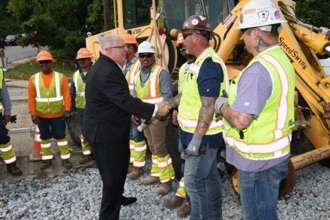 1st section of Purple Line rail is laid