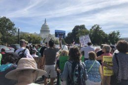 Climate protesters march toward the Capitol, in D.C., Sept. 20, 2019.