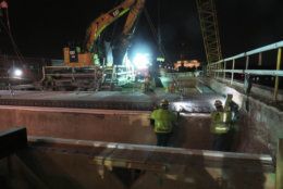 Construction activities at Arlington Memorial Bridge in June 2019