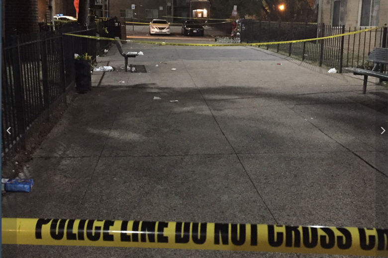 columbia heights shooting sidewalk with police tape