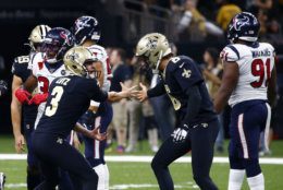 <p><strong><em>Texans 28</em></strong><br />
<strong><em>Saints 30</em></strong></p>
<p>The back and forth between old school Drew Brees and new school Deshaun Watson. Former Saint Kenny Stills scoring the game tying touchdown in New Orleans and a roughing the kicker penalty that allowed redemption on a missed game-winning extra point. Will Lutz with a career-long 58-yard field goal to give the Saints their first season-opening win since 2013. Can we vote for this to be the Super Bowl?</p>
