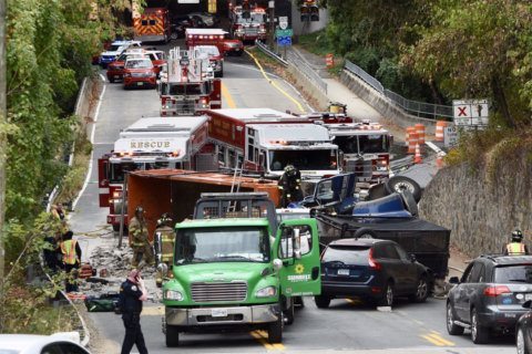 Chain Bridge reopens after crash involving overturned dump truck