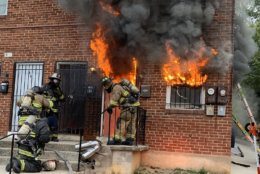 Firefighters responded to the two-story apartment building in the 500 block of 59th Street at around 8 a.m. Monday. The fire was contained to the first floor. (Courtesy D.C. Fire and EMS)