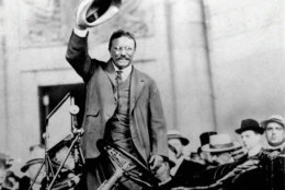 Theodore Roosevelt campaigns for the Presidency in 1904.  (AP Photo)