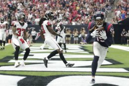 <p><b><i>Falcons 32</i></b><br />
<b><i>Texans 53</i></b></p>
<p>Will Fuller&#8217;s ridiculous 14-catch, 217-yard, 3-TD outburst goes down as one of the top 10 fantasy performances by a receiver and Deshaun Watson had a perfect passing game (he had as many touchdowns as incompletions!) to put Houston atop their division and Atlanta at the bottom of theirs. Now, if you&#8217;ll excuse, I&#8217;m going to slink away and hope no one remembers my preseason prediction for the Falcons.</p>
