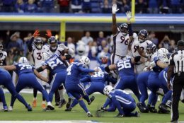 <p><b><i>Broncos 13</i></b><br />
<b><i>Colts 15</i></b></p>
<p>Remember when we were <a href="https://wtop.com/sports-columns/2019/09/column-did-we-just-see-the-end-of-3-hall-of-fame-careers/" target="_blank" rel="noopener" data-saferedirecturl="https://www.google.com/url?q=https://wtop.com/sports-columns/2019/09/column-did-we-just-see-the-end-of-3-hall-of-fame-careers/&amp;source=gmail&amp;ust=1572303497135000&amp;usg=AFQjCNE_CZwte0xS5WfYpCxjeqoECeE5oQ">sending Adam Vinatieri out to pasture</a>? Well, on Sunday, redemption was spelled A-D-A-M.</p>
<p>That, and Denver has a habit of shooting themselves in the foot. <a href="https://profootballtalk.nbcsports.com/2019/10/25/noah-fant-ok-after-cutting-foot-while-removing-tape-from-ankle/" target="_blank" rel="noopener" data-saferedirecturl="https://www.google.com/url?q=https://profootballtalk.nbcsports.com/2019/10/25/noah-fant-ok-after-cutting-foot-while-removing-tape-from-ankle/&amp;source=gmail&amp;ust=1572303497135000&amp;usg=AFQjCNHKj2kXnD3ccU2Nb7zLeIOaxlvuxw">Almost literally</a>.</p>
