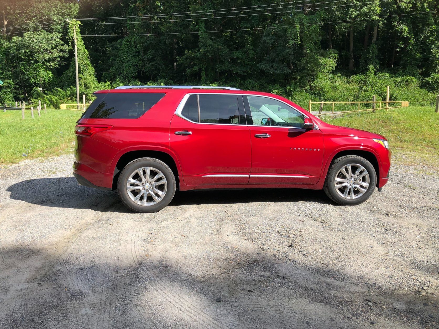 <p>While not as car-like as some crossovers, the Traverse is more confidence-inspiring than before when it comes to the ride. It handles a bit better and takes all but the bigger bumps without drama. Taking corners, it has less body lean than a large SUV but don’t expect sporty handling.</p>
<p>While the old Traverse had full-time AWD the new Traverse can be switched between FWD and AWD with the turn of a knob. The V6 has plenty of power with 310hp. I had no problem keeping up with traffic. The nine-speed automatic was always trying to seek a higher gear even when I didn’t want it to, taking a bit of time to downshift when I needed to accelerate at times.</p>
<p>The upscale Chevrolet Traverse High Country is a welcome addition to the Chevy crossover lineup. Now you can have a more luxurious three-row crossover with even more space than some larger more costly SUVs.</p>
