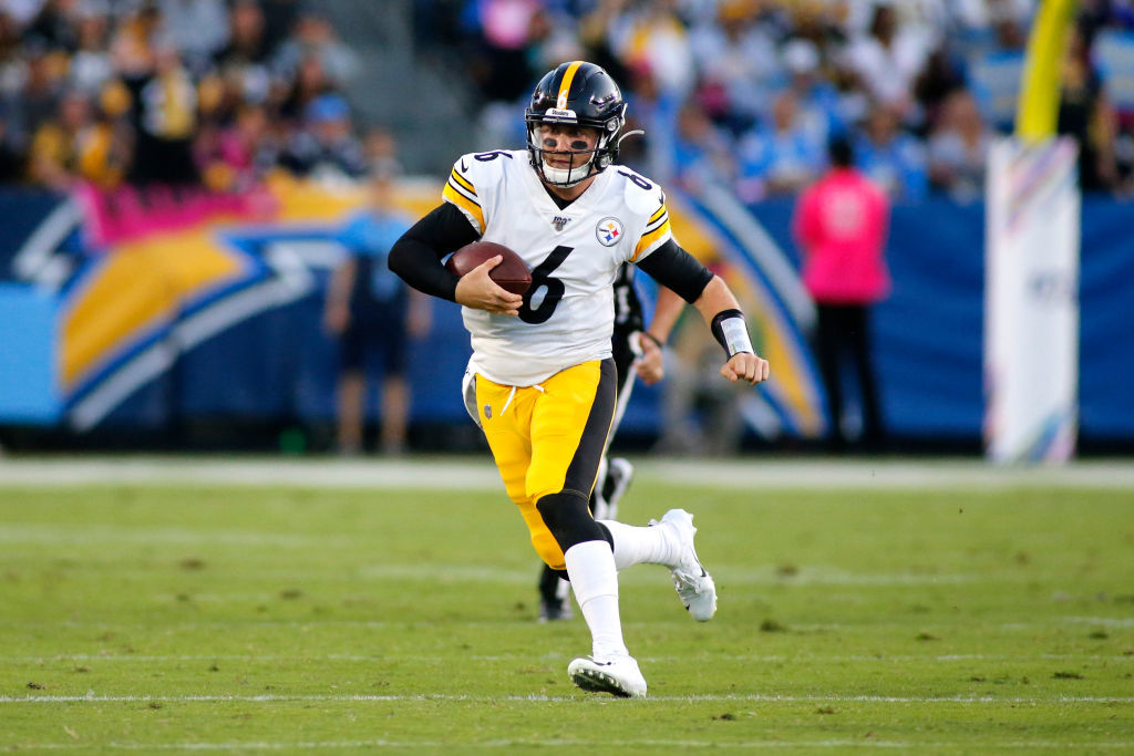 <p><b><i>Steelers 24</i></b><br />
<b><i>Chargers 17</i></b></p>
<p>On a night when the literal last man standing among the QB Class of &#8217;04 was supposed to <a href="https://profootballtalk.nbcsports.com/2019/10/12/rivers-closing-in-on-eli-ben-on-career-passing-yards-list/" target="_blank" rel="noopener">strut past his contemporaries</a>, Philip Rivers was outplayed in his own stadium by <a href="https://twitter.com/SNFonNBC/status/1182784388863614977?s=20">undrafted duck caller Devlin Hodges</a> to fall from playoff contender to last-place afterthought.</p>
<p>But give Mike Tomlin credit: Pittsburgh is some <a href="https://www.cbssports.com/nfl/news/juju-smith-schuster-calls-overtime-fumble-that-led-to-steelers-loss-the-worst-feeling-ever/">bad JuJu</a> away from going 3-0 after their 0-3 start, even amid an onslaught of injuries and <a href="https://www.espn.com/nfl/story/_/id/27835125/source-mike-tomlin-redskins-far-fetched-browns-gm-denies-obj-trade-rumor">bogus rumors</a> of leaving the Steel City for a quasi-homecoming in Washington. This probably isn&#8217;t a playoff team but it&#8217;s one that won&#8217;t be an easy game on the schedule.</p>
