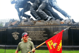 garcia in front of the iwo jima memorial