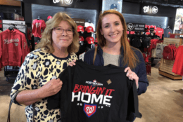 nats fans Theresa Cheseldine (left) and daughter Colleen Snook
